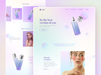 Cosmetics Landing Page Luxurious branding design landing page logo ui