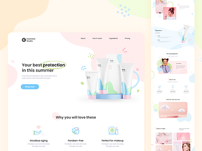 Cosmetics Landing Page Summer Concept illustration landing page