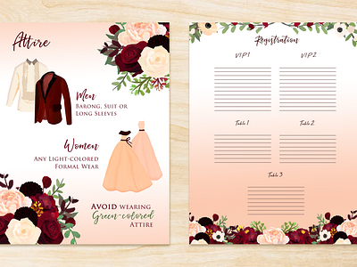 Sample wedding kit (Attire (as part of invitation)&Registration)