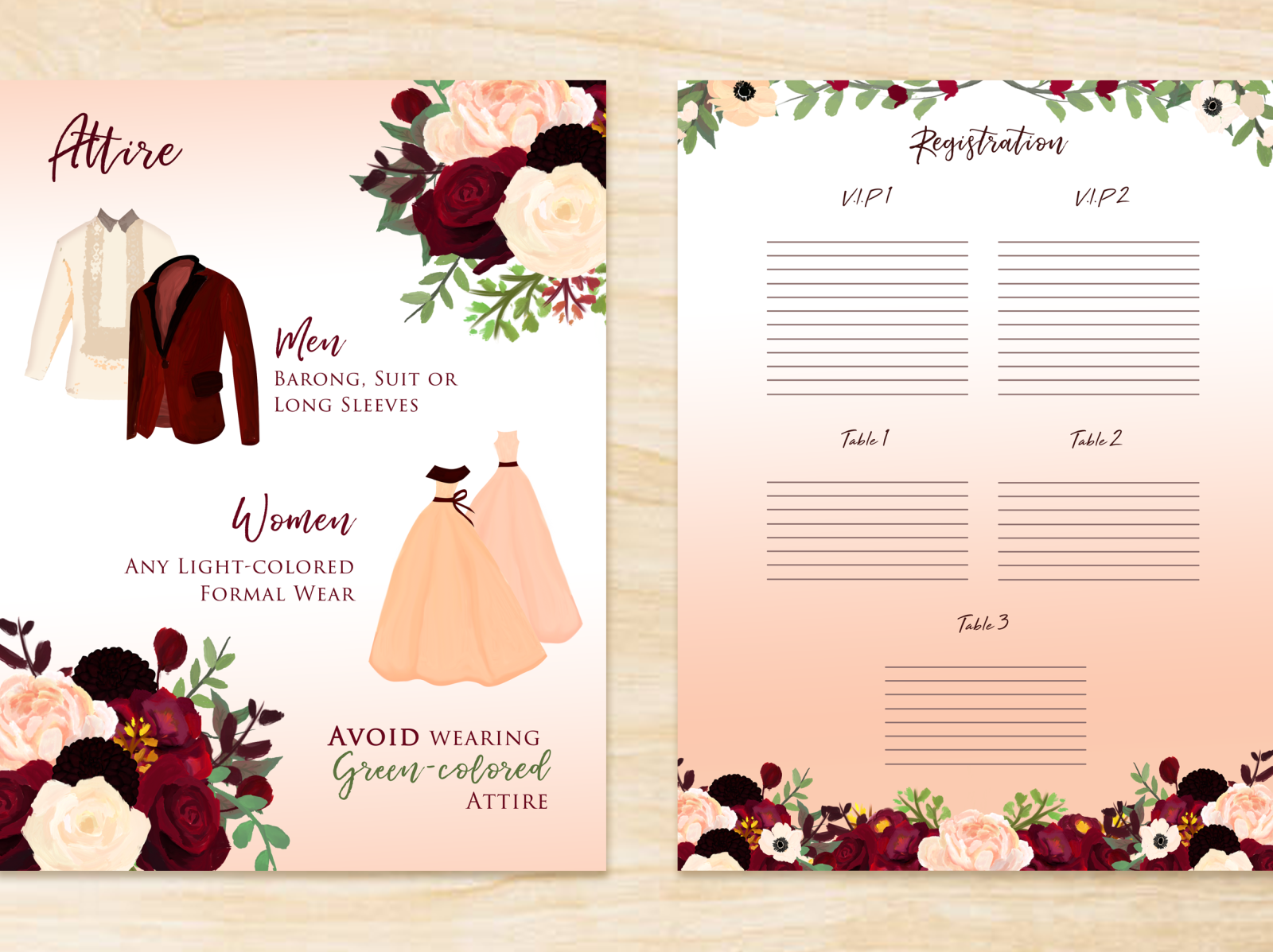 Sample Wedding Kit Attire as Part Of Invitation Registration By 