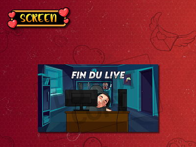 SCREEN - FIN DU LIVE 🖥️ animation design emote emotes gamers graphicdesign logo screen screen print screenprint screens vector