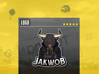 LOGO Gaming JAKWOB 🐮 animation design emote emotes emotes for twitch emotestwitch gamers graphicdesign logo logo design logodesign logos logotype