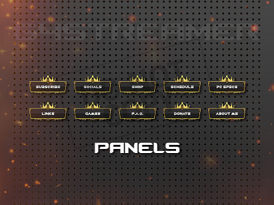 PANELS BUTTON animation custom panel design emotes gamers graphicdesign illustration logo logo design overlay panel panel button panels social media
