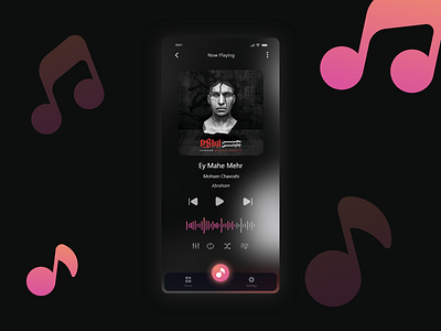 music playel UI abraham adobe app chavoshi design iran mp3 music player ui xd