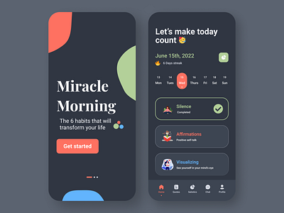 Miracle Morning - Habit Tracker App app app design design figma habit tracker illustration miracle morning morning ui ux