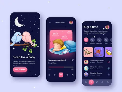 Sleep tracker/ Habit tracker app appdesgn darkmode gradientcolors habittracker selfcare sleeptracker uidesign