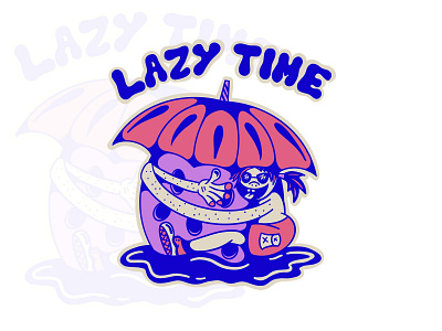 Lazy time branding caracter cartoon clothing brand illustration minimal surfer tshirt vacation vector