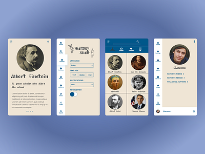 History Rush aplication app design history illustration medieval minimal ui ui design uiux ux ux design uxdesign