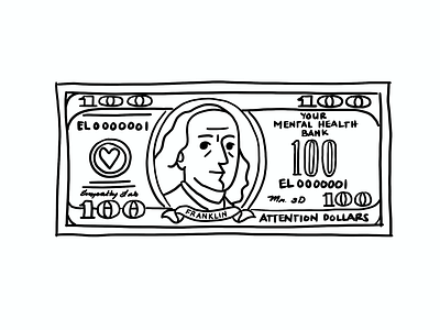 Attention Dollar animation benjaminfranklin hundreddollarbill procreate sketch