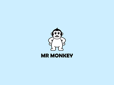 MR Monkey Logo adobe illustrator animal logo branding business logo company logo design flat logo graphic design illustration logo minimal logo minimalist logo monkey logo