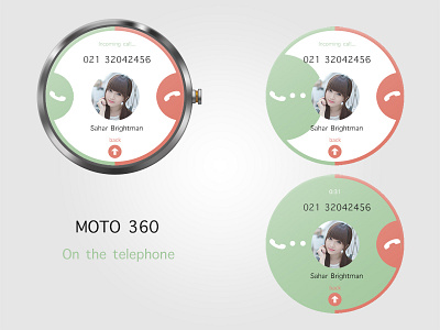 Moto360 on the telephone