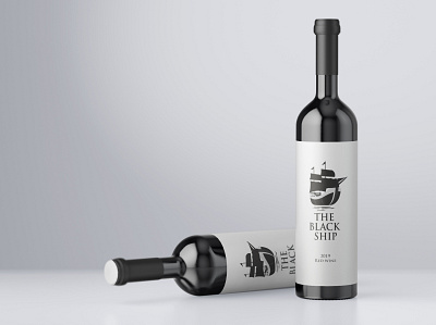 The Black Ship - Label for Wine design design label packaging