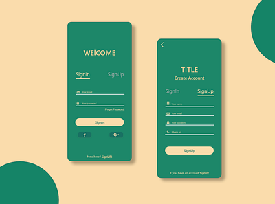 login signup app design icon ui ux vector web