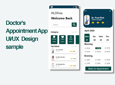 Doctor's appointment App design app design icon ui ux vector web