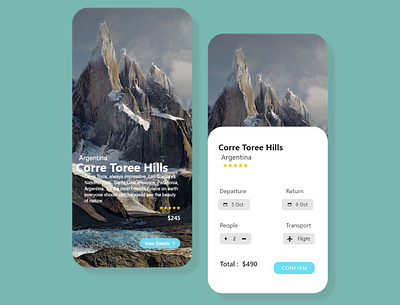 Toursit App Design app design icon ui ux vector web