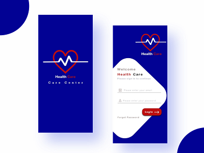 Health Care App login app app design application design ui ux web