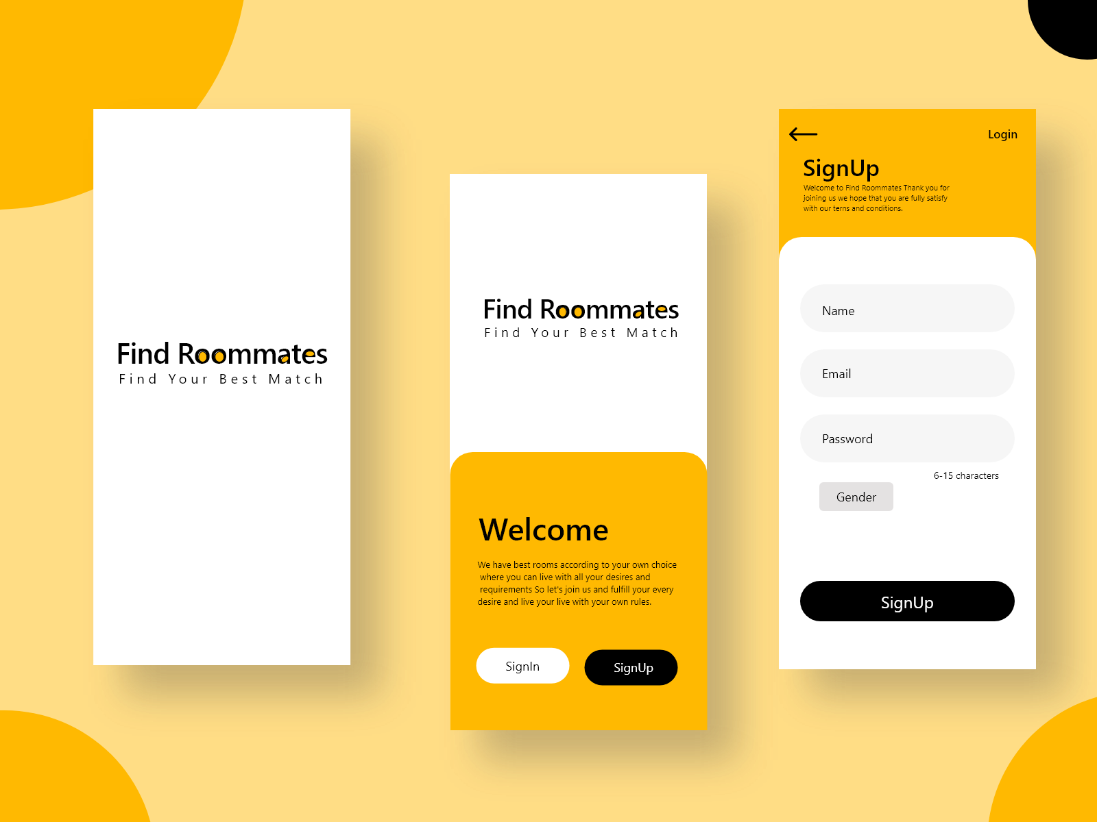 Roommate App design by Arslan Ahmad on Dribbble