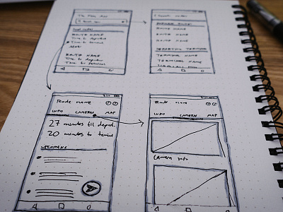 Ferry App material design update sketches