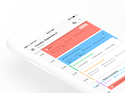 Productivity app calendar events ios material design mobile productivity task list tasks to do ui ux