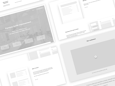 [WIP] Landing page wireframes grayscale greyscale home improvement ia information architecture landing page responsive ui ux web wireframes
