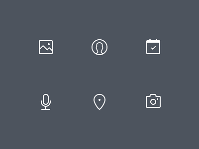 Icons calendar camera icon set icons iconset illustration line microphone outline photos ui vector