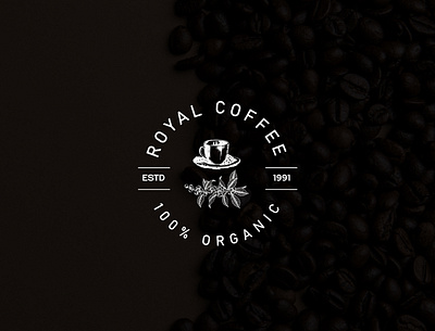 Royal Coffee Logo 3d branding graphic design logo