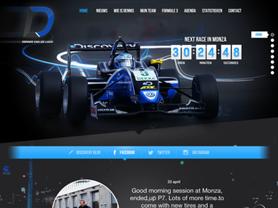 Formula 3 Driver update car championship driver europe f3 formula onepager racing speed sports webdesign