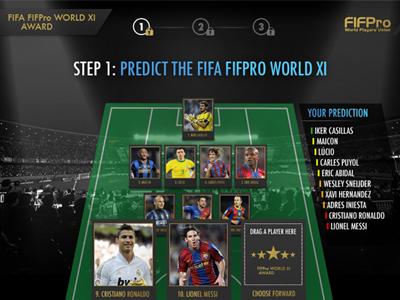 FIFA FIFPro World XI app award campaign facebook fifa fifpro football players soccer sports