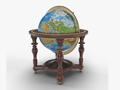 Globe Earth 3D model 3d model 3d modeling 3ds max 3dscene astronomy earth geographic globe planet render rendering science