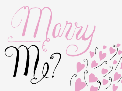 Marry Me? title design for a publication design hand drawn publication design type typography