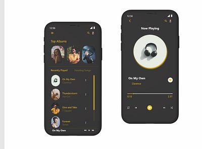 music app app design hertechtrailchallenge mobile mobile app mobile ui music music player ui