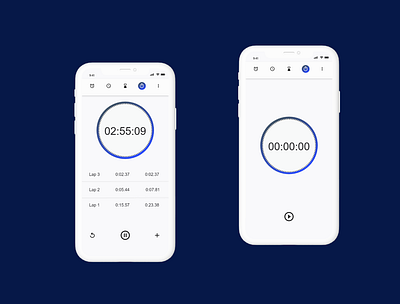 Stopwatch app design design hertechtrailchallenge mobile stopwatch ui uidesign