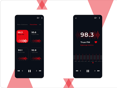 Radio App app design design hertechtrailchallenge mobile radio radio app ui uidesign
