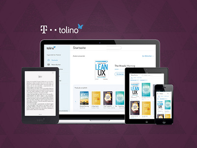 Deutsche Telekom - Tolino e-reader android app books concepts deutsche telekom e reader eink graphic design ios redesign ui design ux design
