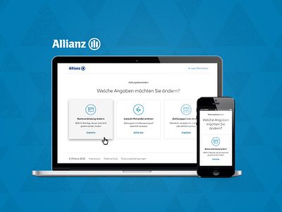 Allianz Deutschland – RWD allianz blue mockups prototypes responsive rwd self services ui design user research user testing ux design website wirerames