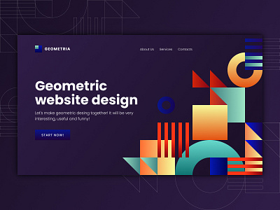 Geometric website design design geometric geometric design ui web