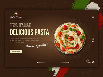 Italian food landing page design. design landing page landing page concept landing page design landing page ui ui web webdesign website design