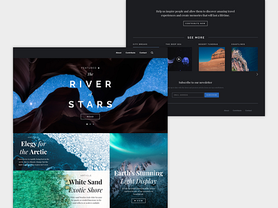 Travel & Nature Blog clean layout minimal nature travel typography web design