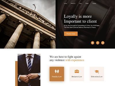 Landing page Law design flat minimal ui ux vector web