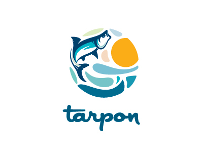 Tarpon fish fishing food logo marine sea sun tarpon