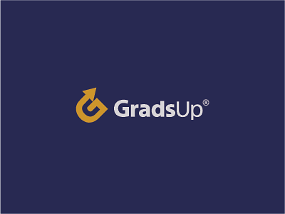 Grads Up Logo bold branding gradsup gu letter lettering logo mark monogram strong typography