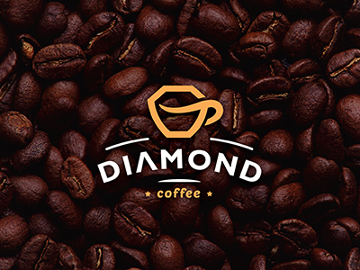 Diamond coffee brand branding coffee creative cup diamond iconic identity logo mark shop typography