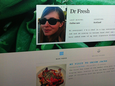 Dr Fresh - User Profile Page blog design interface layout profile ui web site