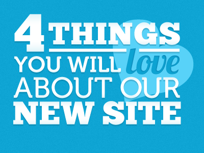 4 Things You'll Love promo splash page typography website