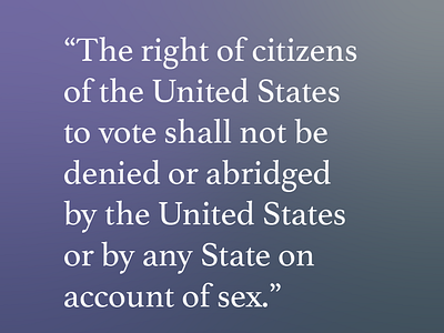 19th amendment