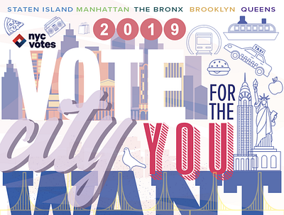 Voting Graphic for NYC illustration new york city typography