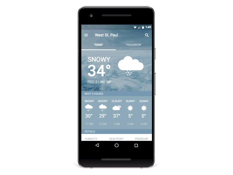 Weather App Concept android app design ui weather