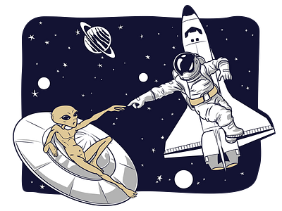 Brotherhood alien astronaut astronaut lover brotherhood design graphic design illustration nasa space ufo vector