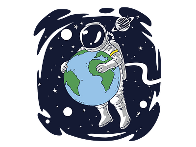 Save The Earth astronaut astronaut lover covid 19 design global warming graphic design illustration nasa pandemic space vector