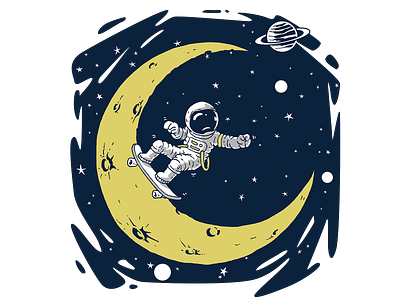 Astronaut is skateboarding astronaut astronaut lover design graphic design icon illustration moon nasa skateboard space vector